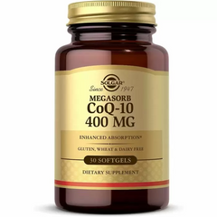 Solgar, Мегасорб з CoQ-10, 400 мг, 30 м'яких желатинових капсул (SOL-00954), фото