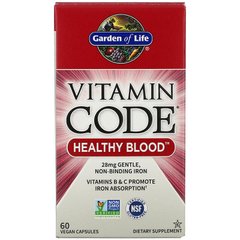 Garden of Life, Vitamin Code, Healthy Blood, 60 веганських капсул (GOL-11654), фото