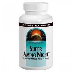 Удосконалена аміно формула, Super Amino Night, Source Naturals, 60 капсул (SNS-00110), фото