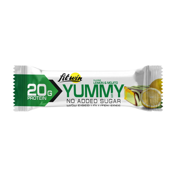 FitWin, YummY Bar, Высокобелковый протеиновый батончик, без сахара, лимон+мохито, 36,6%, 55 г - 1/12 (FTW-23099), фото