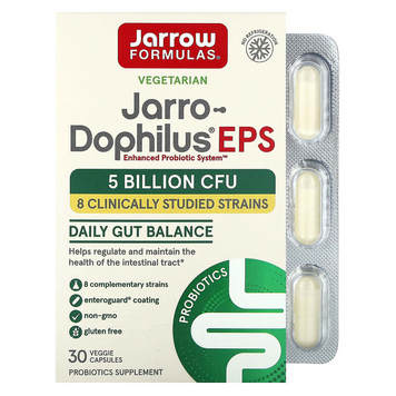 Jarrow Formulas, Jarro-Dophilus, ЕПС, травний пробіотик, 5 млрд КУО, 30 рослинних капсул Enteroguard (JRW-03707), фото