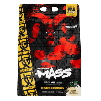 Mutant, Mass, Засіб для набору ваги, порошкова суміш сироваткового та казеїнового протеїну, печиво+крем, 6800 г (811232), фото