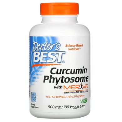 Doctor's Best, Phytosome, куркумин с Meriva, 500 мг, 180 вегетарианских капсул (DRB-00230), фото