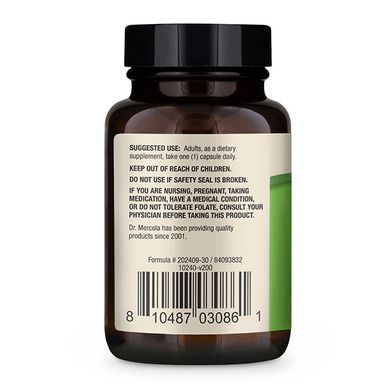 Dr. Mercola, Метилфолат, 5 мг, 30 капсул (MCL-03086), фото
