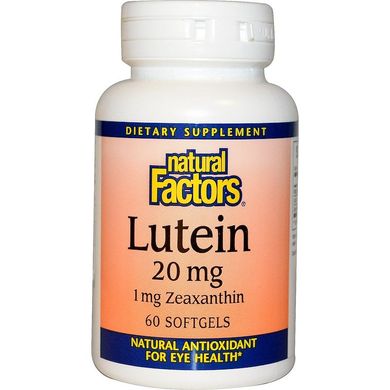 Лютеїн (Lutein), Natural Factors, 20 мг, 60 капсул (NFS-01032), фото