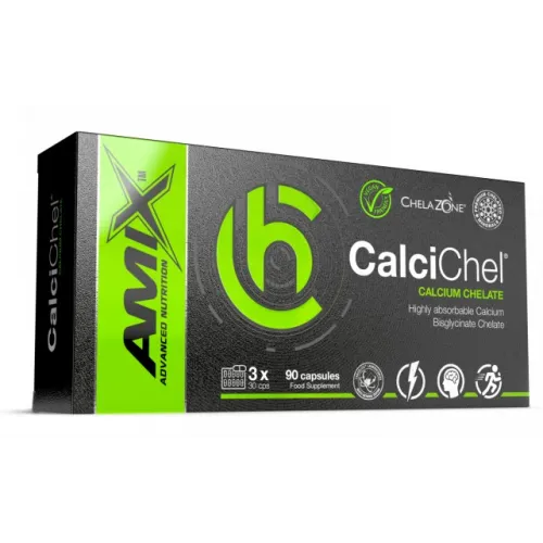 Amix, ChelaZone CalciChel, Calcium Bisglycinate Chelate, 200 мг, 90 веганских капсул