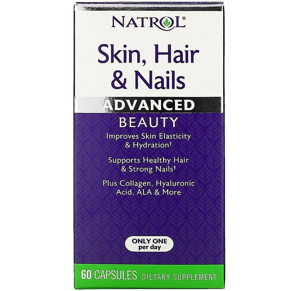 Витамины для волос, кожи и ногтей, Skin, Hair & Nails, Natrol, 60 капсул