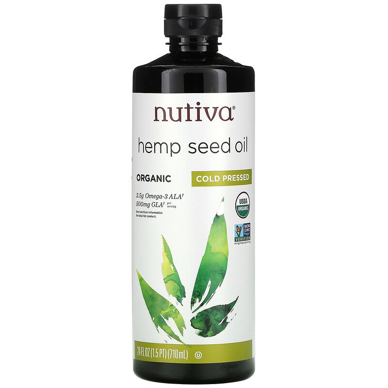 Nutiva, Органическое масло семян конопли, холодного отжима, 710 мл