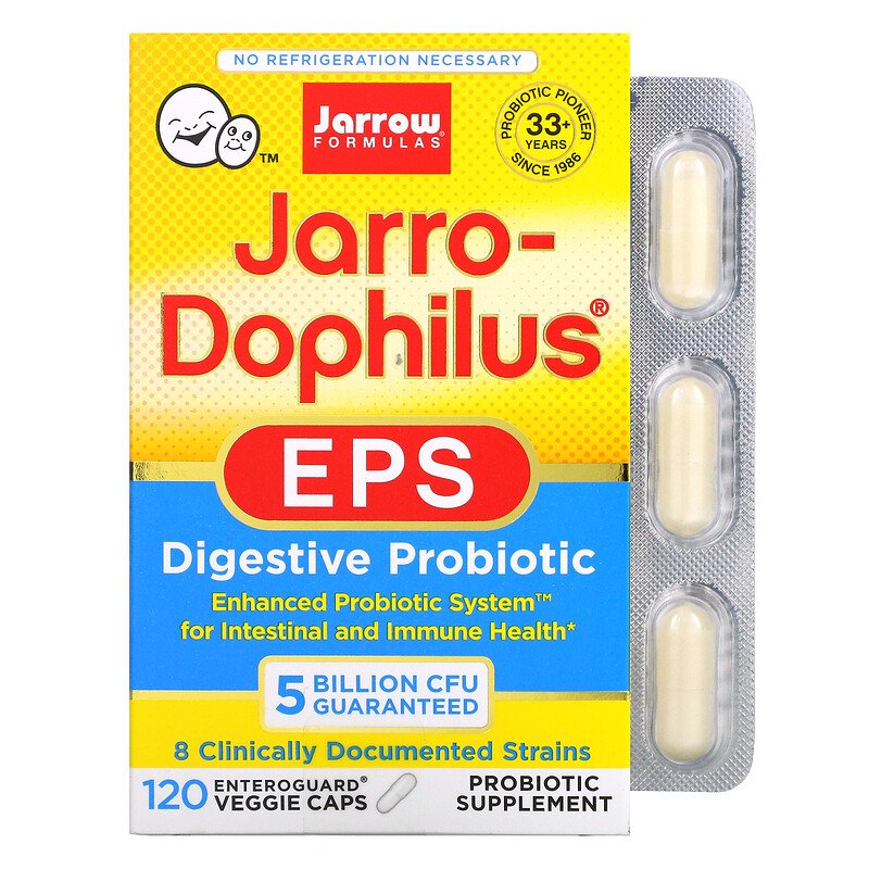 Пробиотики, Jarro-Dophilus EPS, Jarrow Formulas, супер формула, 120 капсул