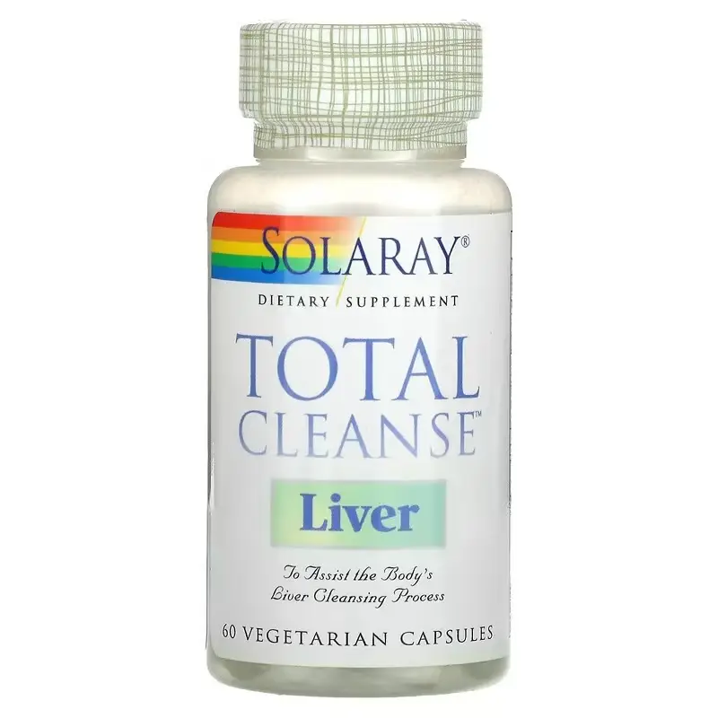 Solaray, Total Cleanse, для очищення печінки, 60 вегетаріанських капсул
