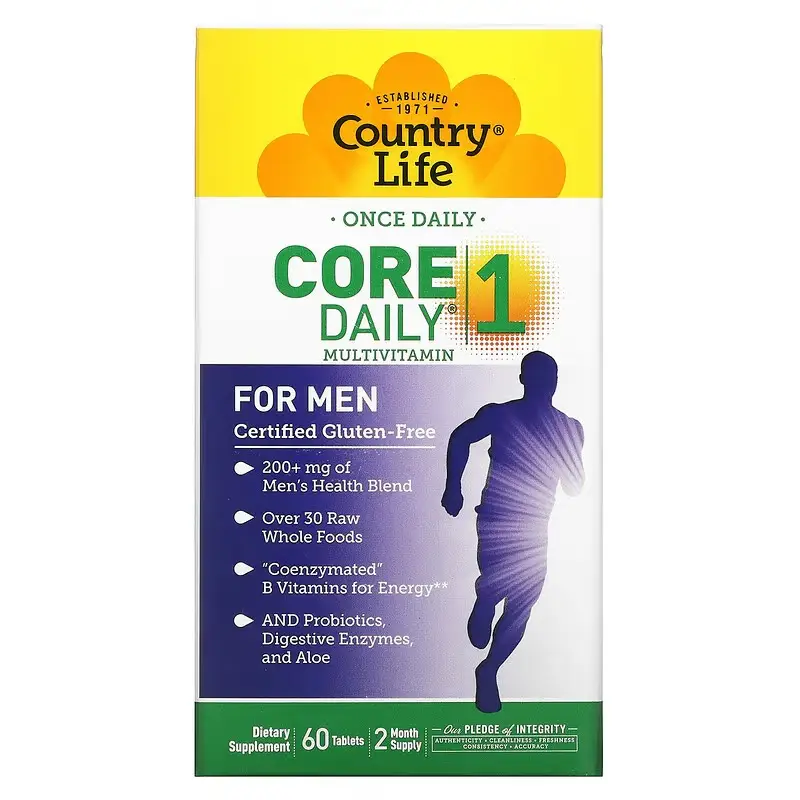 Country Life, Мультивітамін Core Daily-1, для чоловіків, 60 таблеток