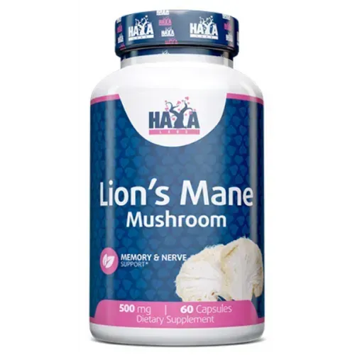 Haya Labs, Lion's Mane, Ежовик Гребенчатый, 500 мг, 60 капсул
