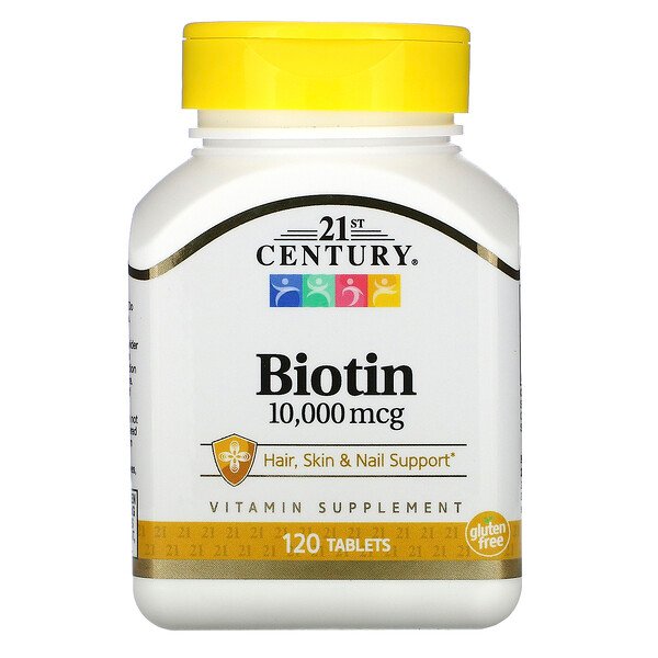 Биотин, 21st Century Health Care, 10 000 мкг, 120 таблеток