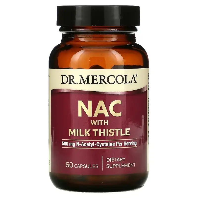 Dr. Mercola, NAC з розторопшою, 500 мг, 60 капсул