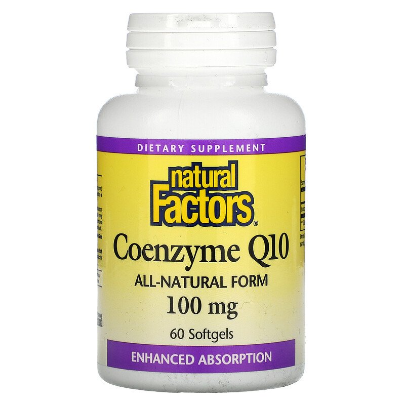 Коэнзим Q10 (Coenzyme Q10), Natural Factors, 100 мг, 60 капсул