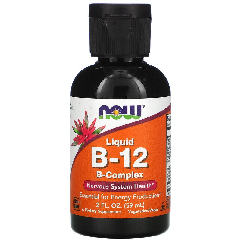 Now Foods, B12, жидкий комплекс витамина B, 59 мл