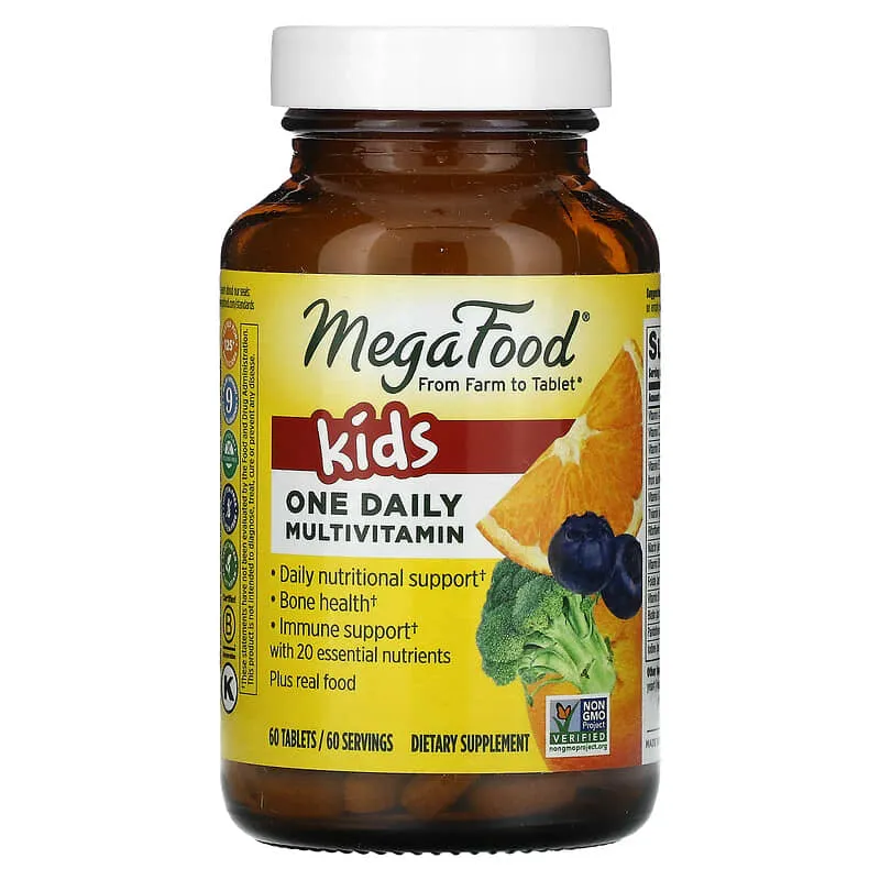 MegaFood, Kids One Daily, вітаміни для дітей, 60 пігулок