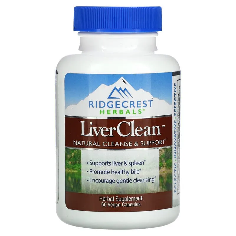 RidgeCrest Herbals, LiverClean, для очищення печінки, 60 веганських капсул