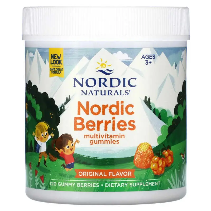Nordic Naturals, Nordic Berries, мультивітамінні жувальні цукерки, оригінальний смак, 120 ягід-жувальних цукерок