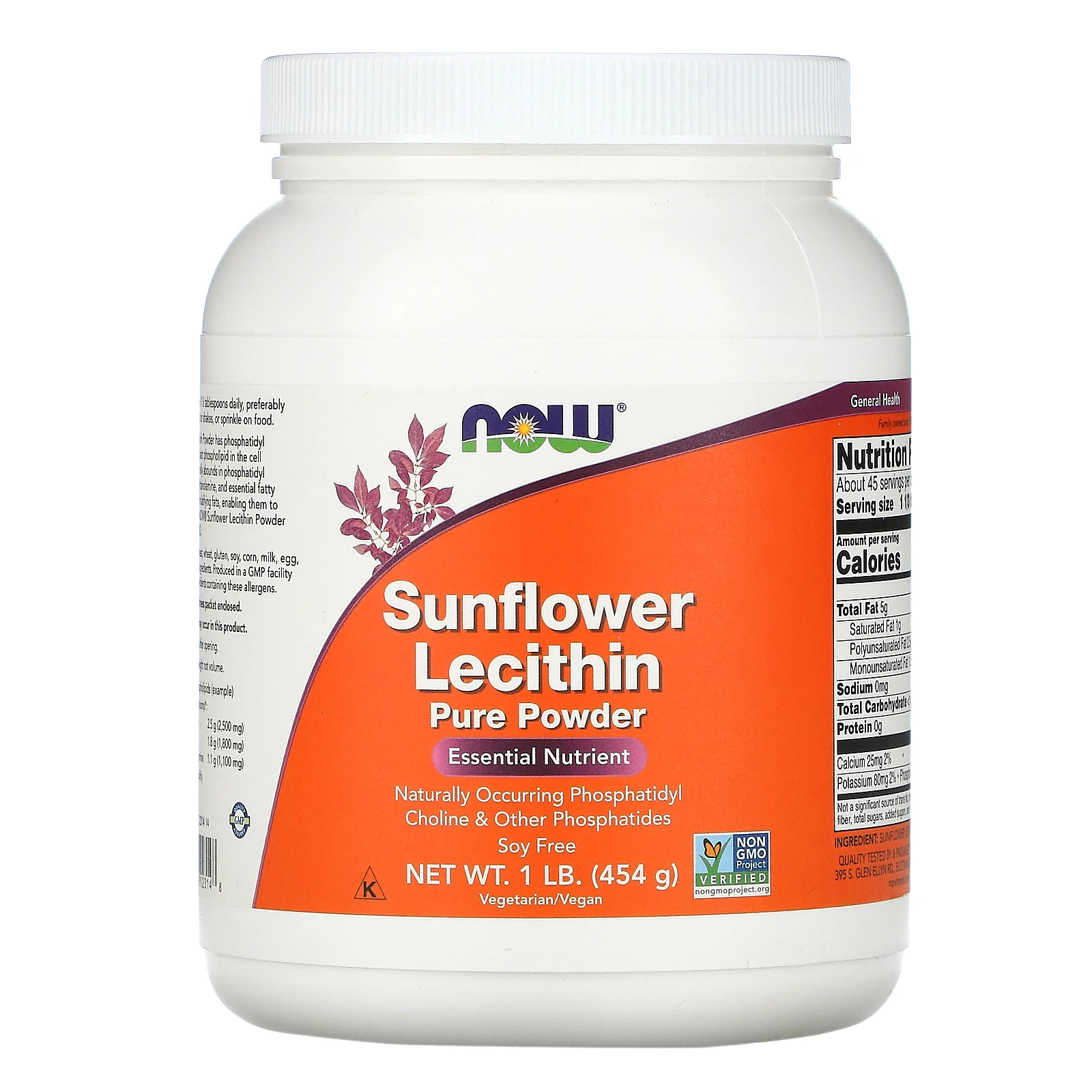 Подсолнечный лецитин, Sunflower Lecithin, Now Foods, 454 г, (NOW-02314)