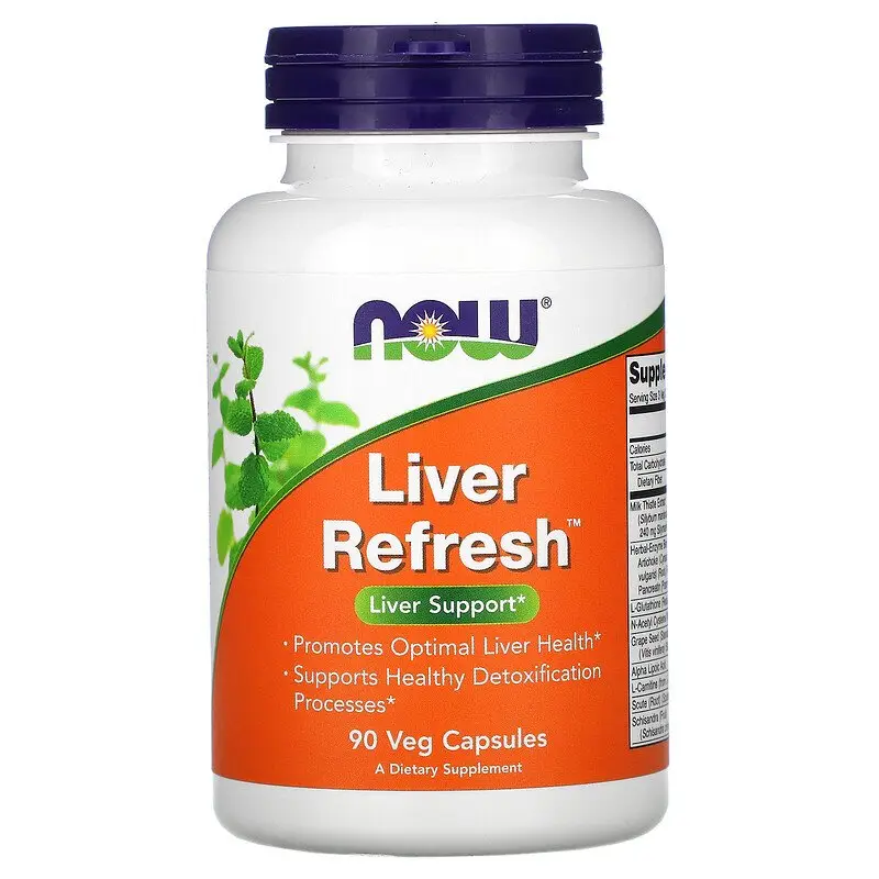 Now Foods, Liver Refresh, підтримка печінки, 90 рослинних капсул