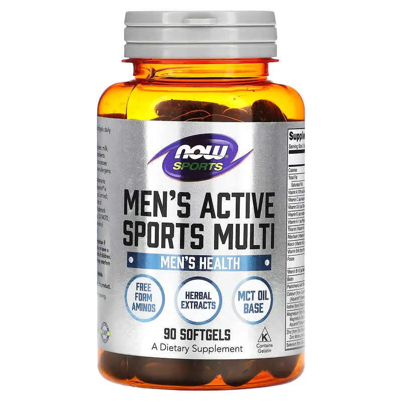 Now Foods, Sports, Men's Active Sports Multi, комплекс вітамінів для чоловіків, 90 капсул