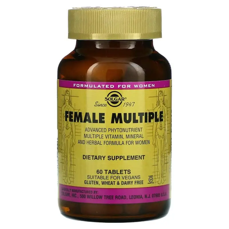 Вітаміни для жінок, Female Multiple, Solgar, 60 таблеток 