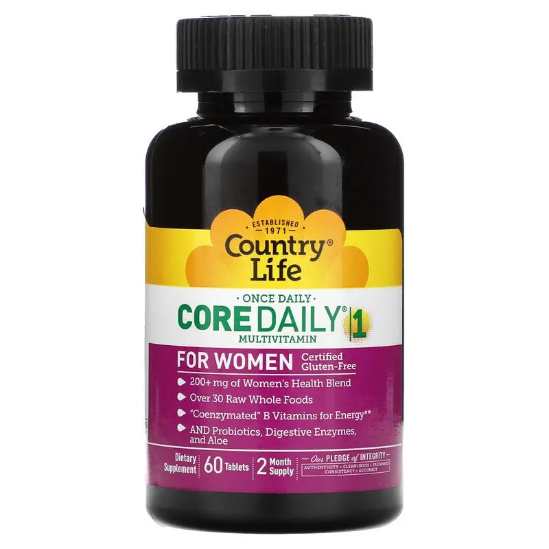 Country Life, Мультивітамін Core Daily-1 для жінок, 60 таблеток